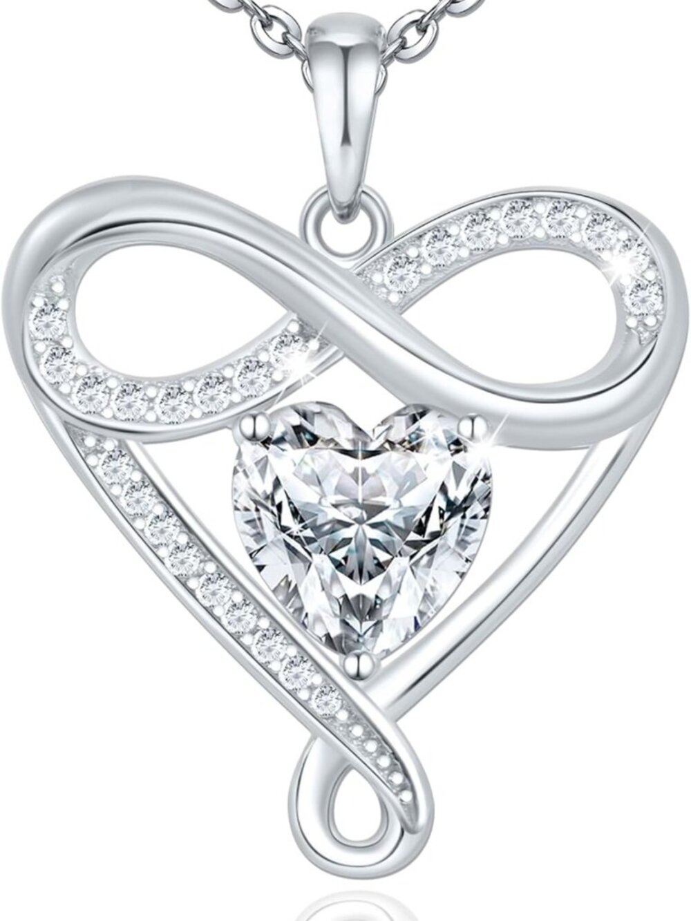 925 Sterling Silver Infinity Heart Necklace - Perfect Gift for Women, Love